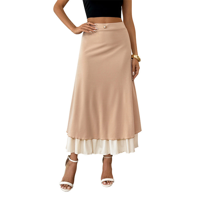 Women's Elegant Maxi Skirt with Ruffle Details Mune Fashion