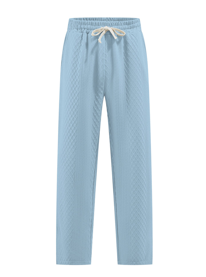 Ladies nan comfortable structured lounge pants with elastic drawstring and straight leg Mune Fashion