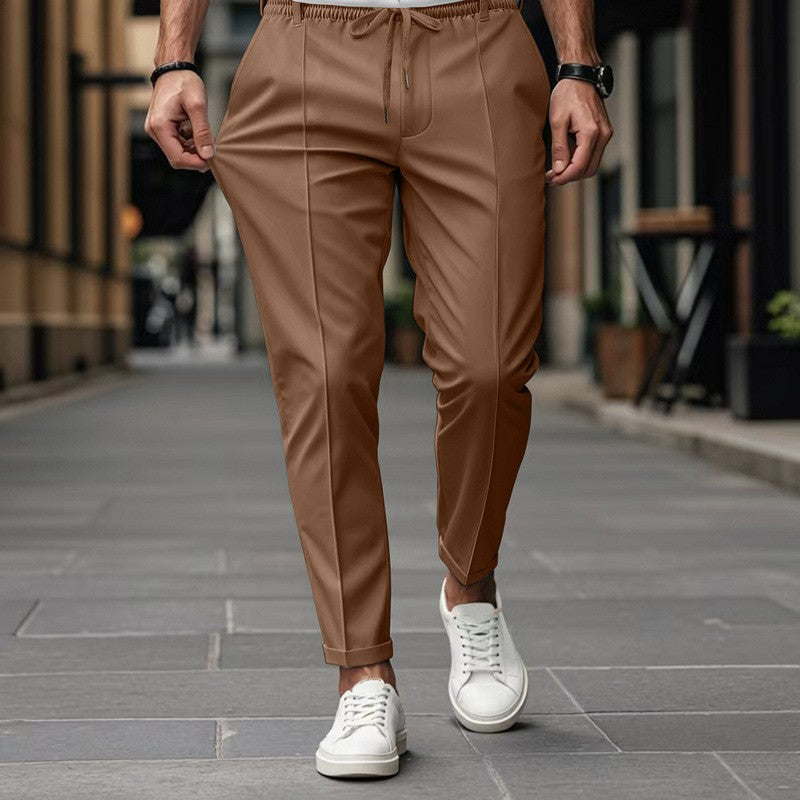 Men's trendy tapered jogging pants with crease and drawstring Mune Fashion