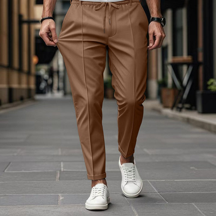 Men's trendy tapered jogging pants with crease and drawstring Mune Fashion