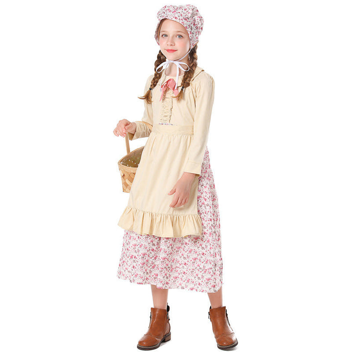Girls' farmhouse dress with floral details Mune Fashion