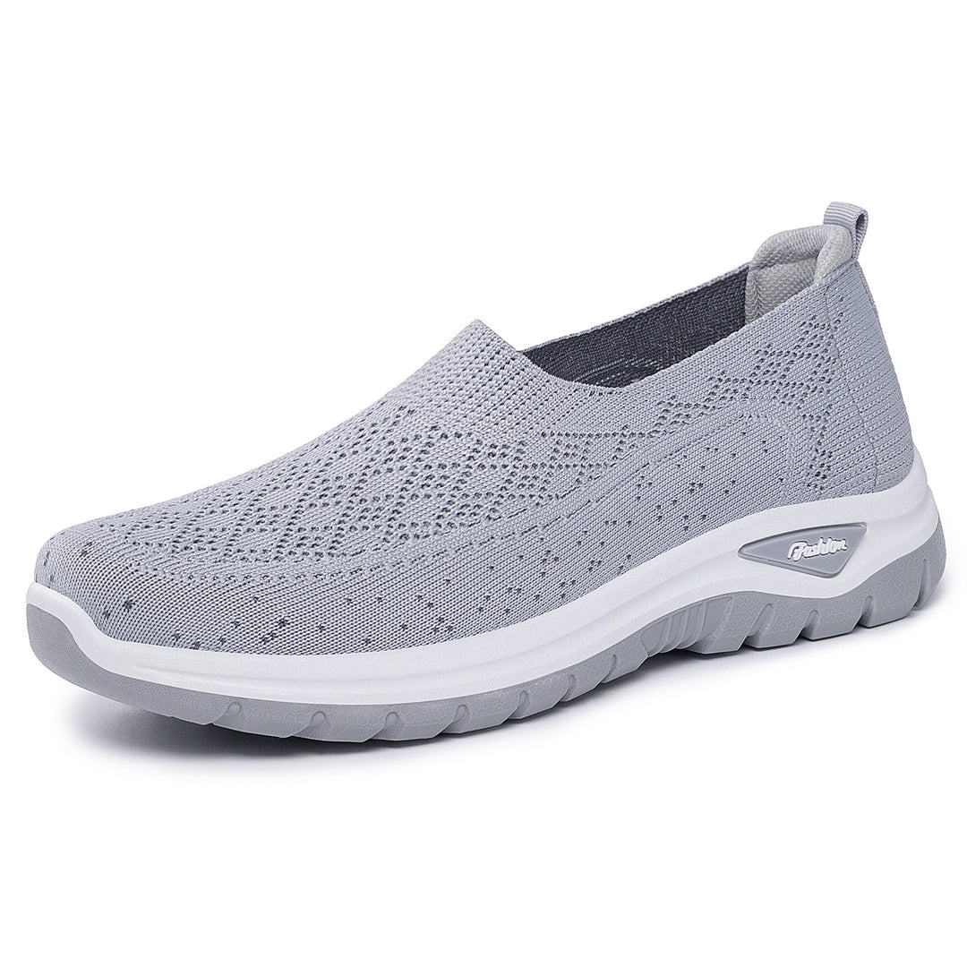Women's knitted slip-on comfort walker with memory footbed, elastic sock entry and non-slip profiled sole Mune Fashion