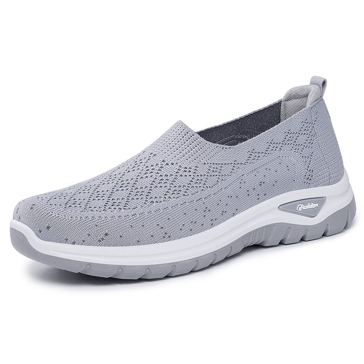Women's knitted slip-on comfort walker with memory footbed, elastic sock entry and non-slip profiled sole Mune Fashion