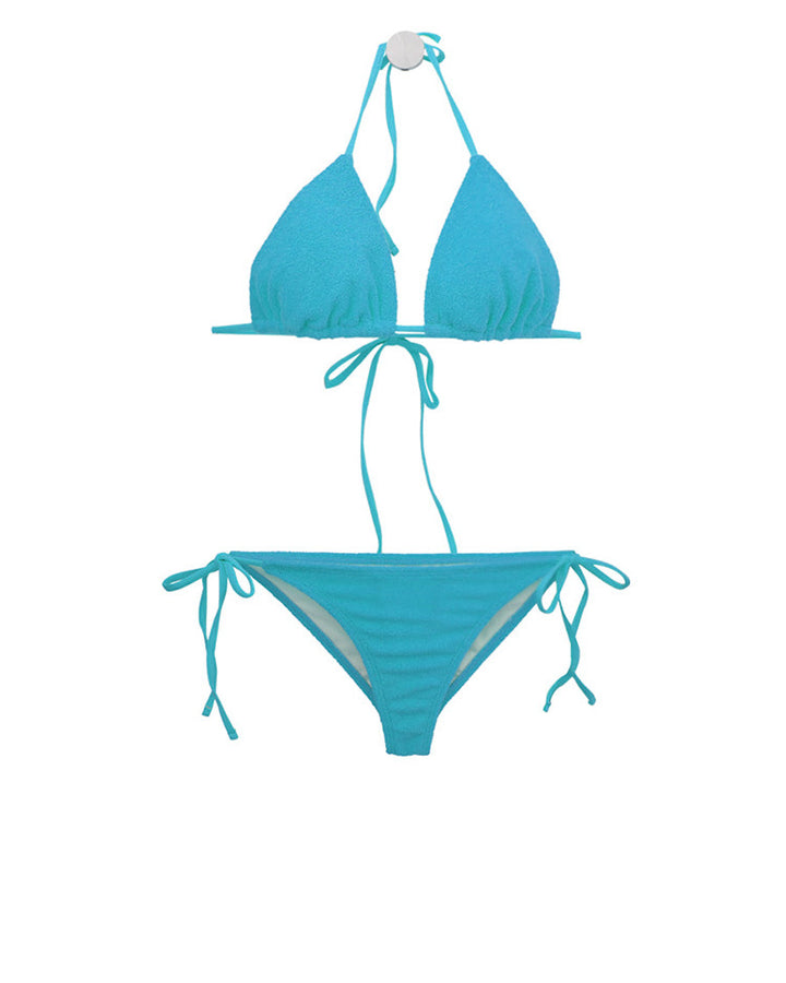 Women's triangle bikini set with adjustable straps and decorative knot Mune Fashion