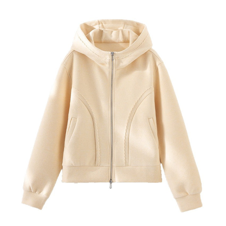 Women Relaxed-Fleece-Pants with High Waist, Drawstring and Decorative Side Seam Mune Fashion