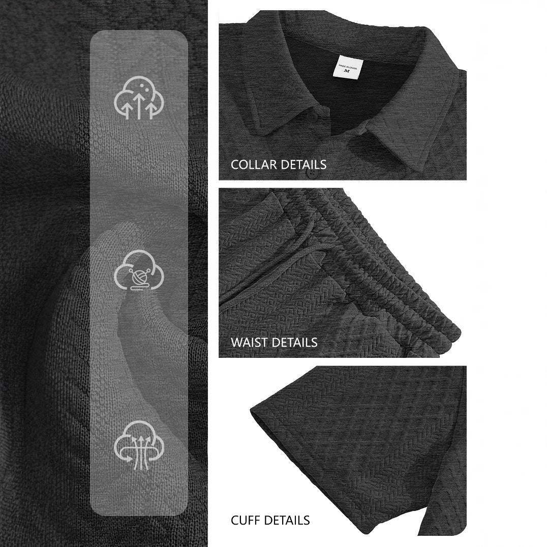 Men's structured polo shirt and bermuda shorts set made of quilted cotton blend Mune Fashion