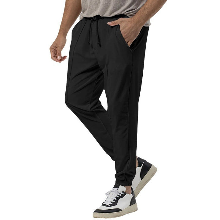 Men's tapered jogging pants in linen look with crease and cuff Mune Fashion