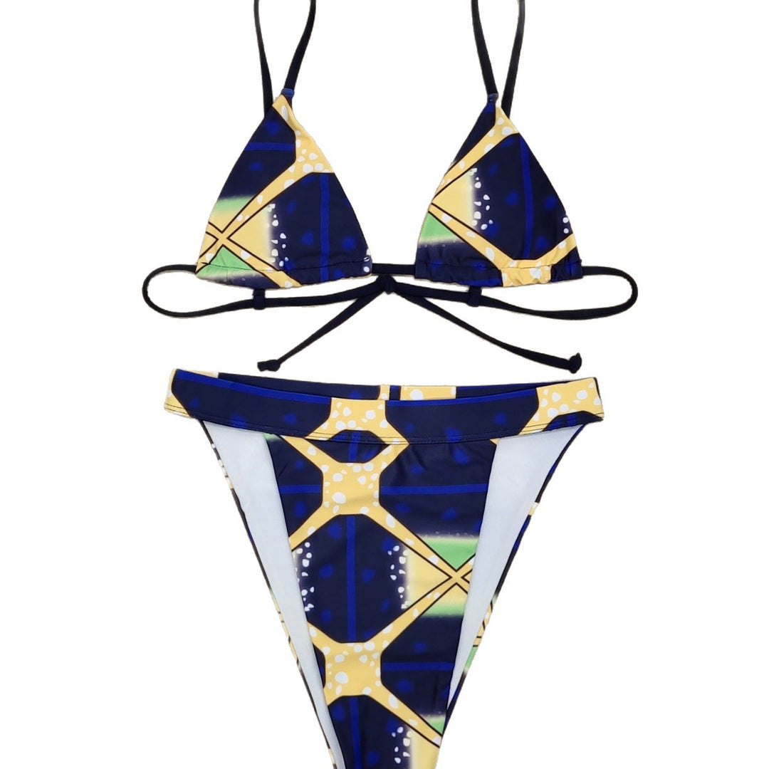 Women's bikini set with lightweight cover-up and modern geometric design Mune Fashion