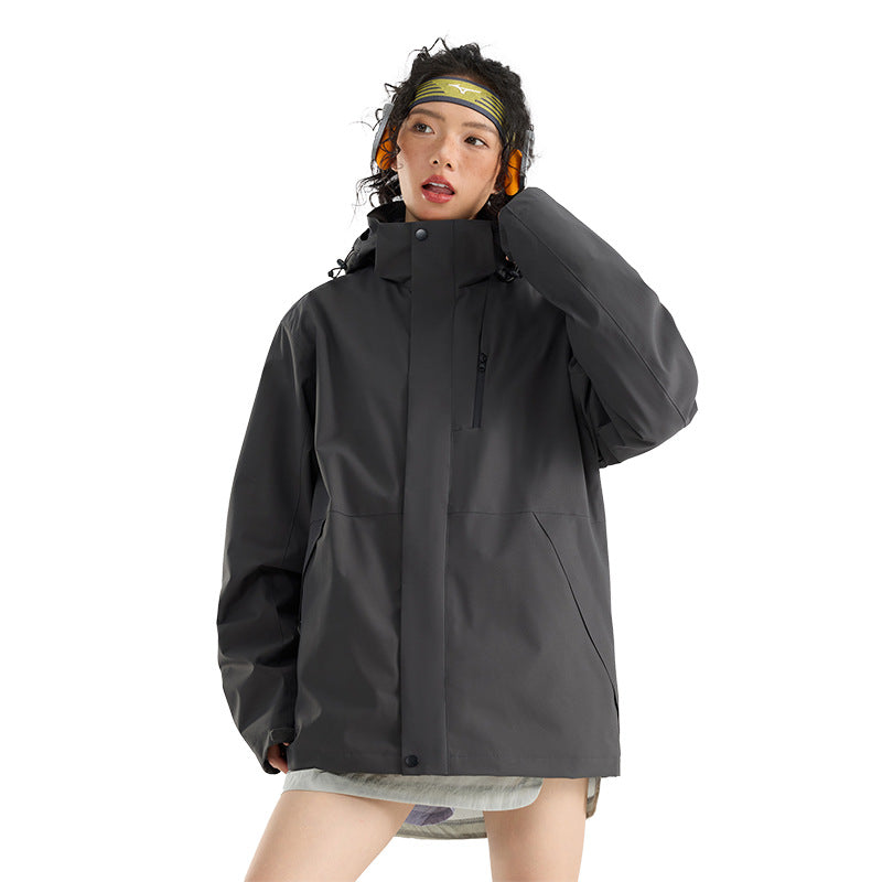 Women's Lightweight Waterproof Parka Hoodie Jacket with Sealed Seams and Drawstring Mune Fashion