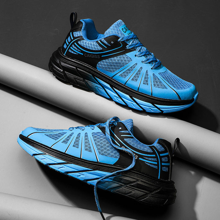 Men's stability running shoes with wedge-shaped energy return sole and seamless mesh upper Mune Fashion
