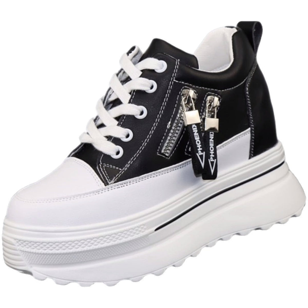 Women's sporty sneakers with platform and zipper Mune Fashion