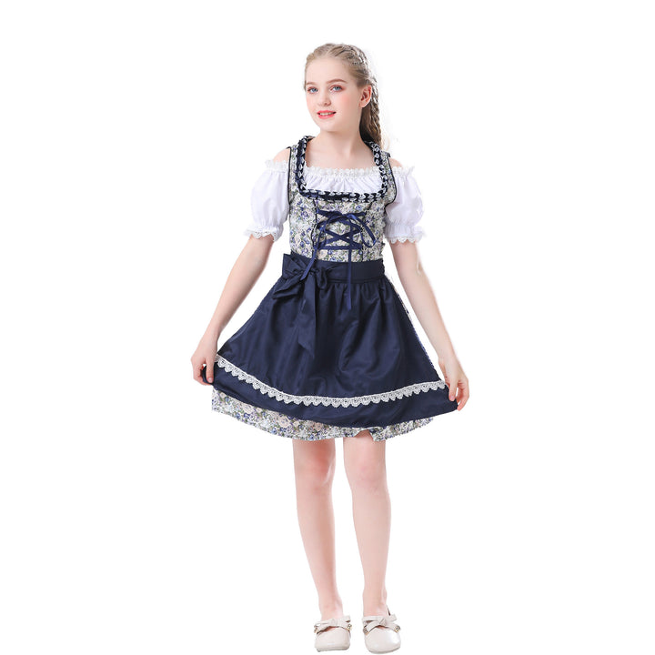 Ladies traditional Dirndl dress for girls with lace-up corset puff sleeves and lace apron Mune Fashion