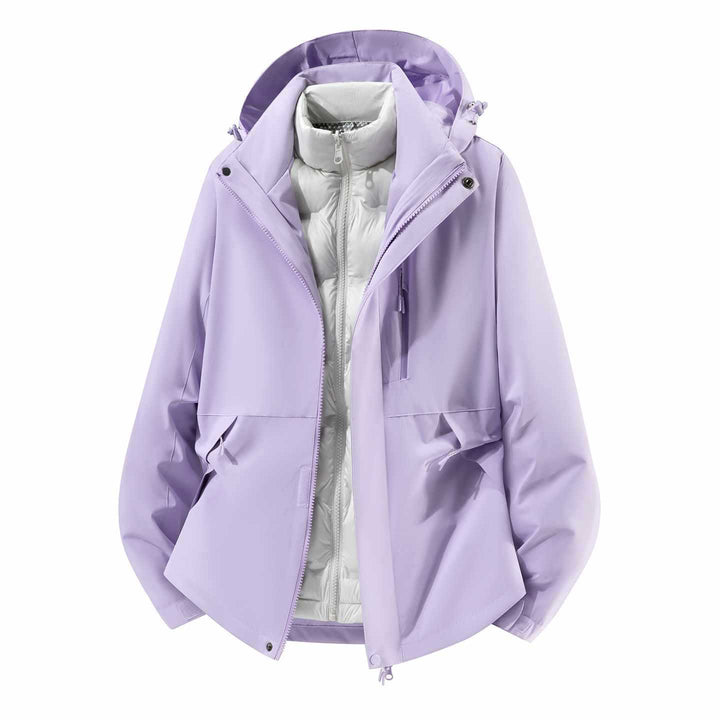Men's Waterproof Three-Piece Winter Jacket with Removable Down Inner Jacket and Hood Mune Fashion