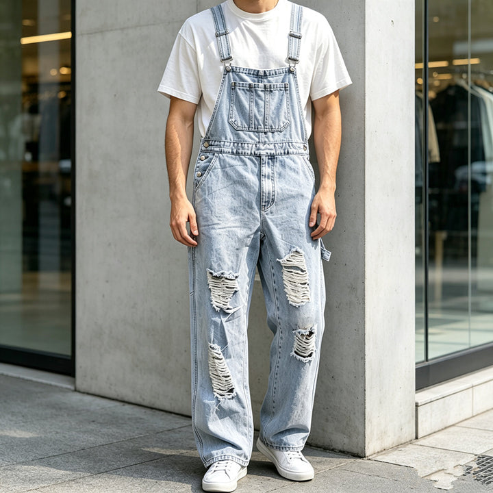Men's Casual Ripped Overalls Mune Fashion