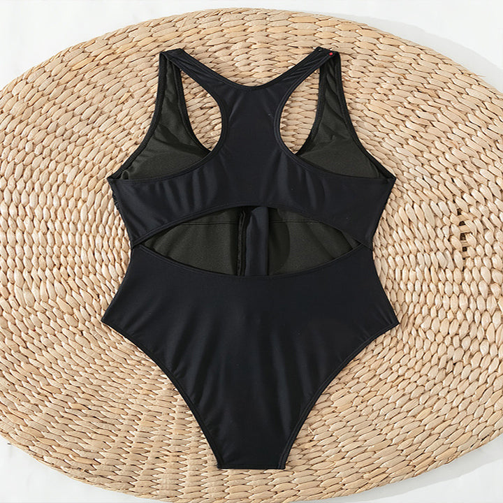 Women’s Sporty One-Piece Swimsuit with Zipper Mune Fashion