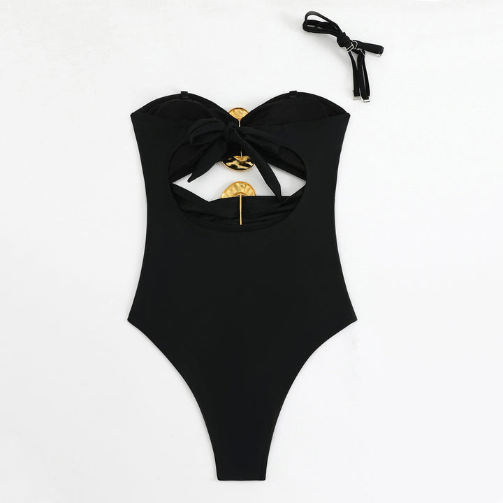 Women's Colorful Top with Fashionable Buckle Mune Fashion