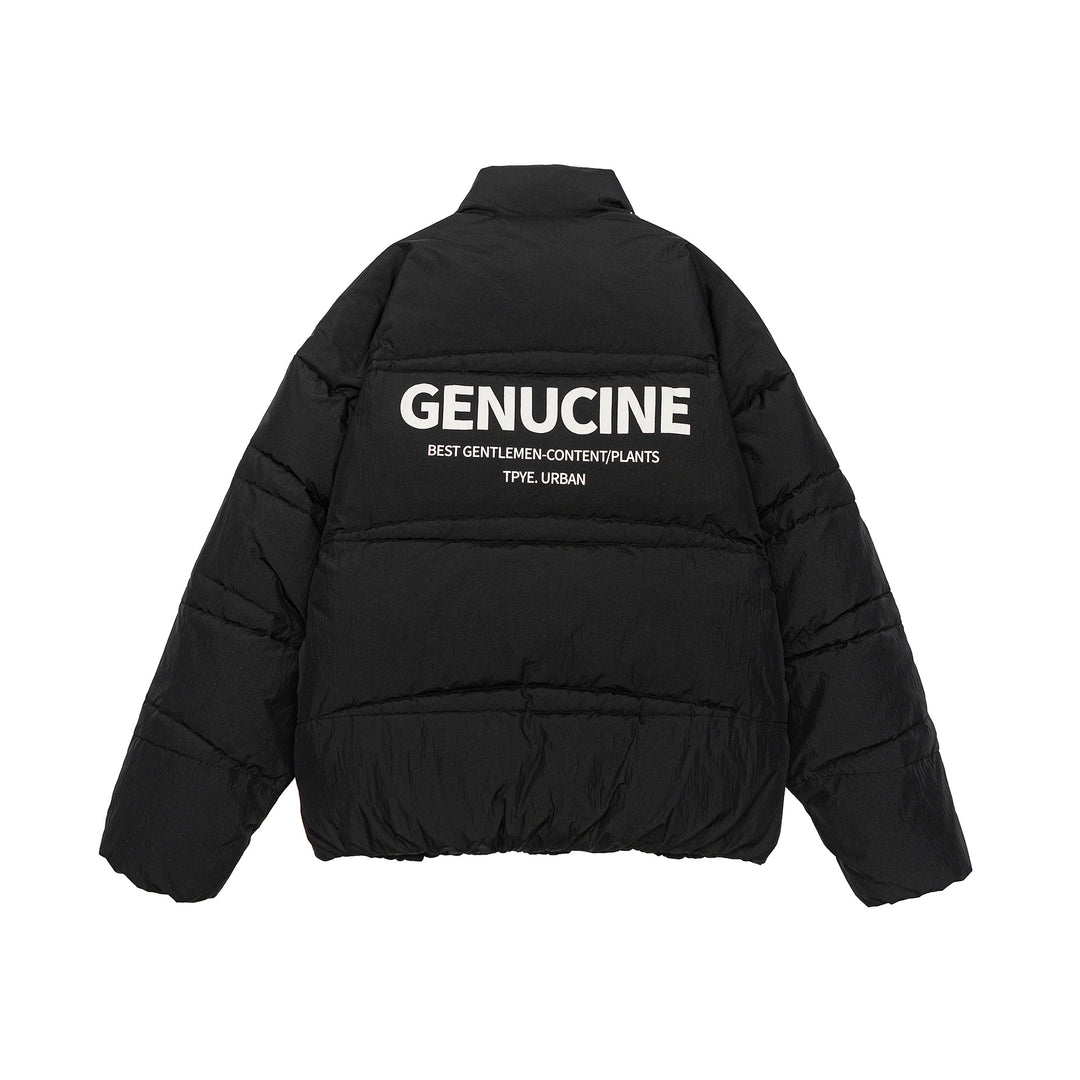 Men's Shorter Oversized Padded Puffer with High Stand Collar and Metal Zipper Mune Fashion