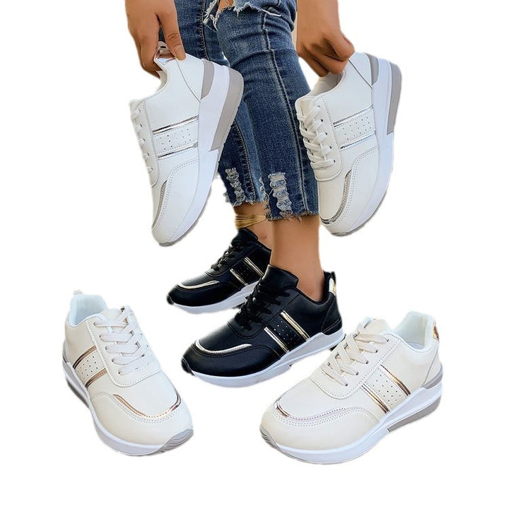 Women’s wedge sneaker with mid-high platform, padded comfort shaft and elastic side insert Mune Fashion