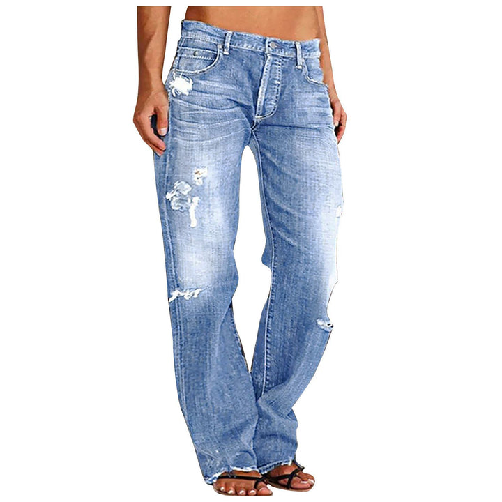 Women wide ripped jeans with high waist Relaxed Fit and frayed hem Mune Fashion