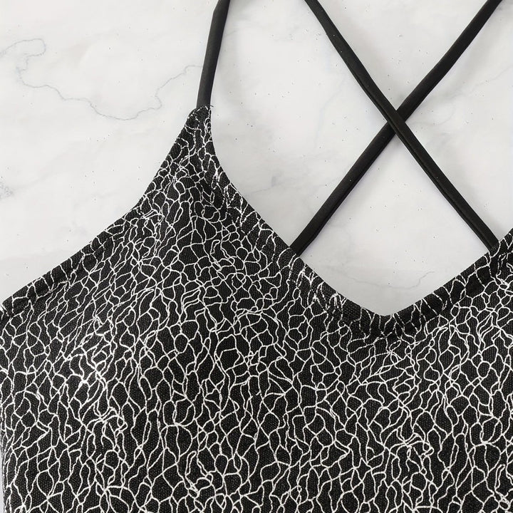 Women's One-Piece Swimsuit with Sophisticated Cross-Strap Design Mune Fashion