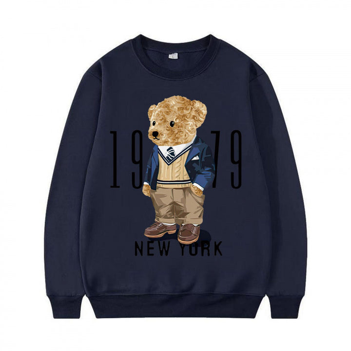 Ladies Cozy Sweatshirt with Bear Motif Mune Fashion