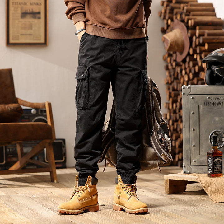 Herren Leichte Cargo-Jogginghose mit elastischem Komfortbund, Taschenorganisation und Reißverschluss‑Knöchel Mune Fashion