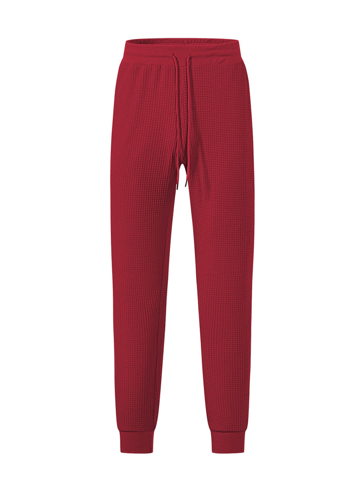 Men's fine-structured jersey lounge pants tapered cut with drawstring waistband and ribbed leg openings Mune Fashion