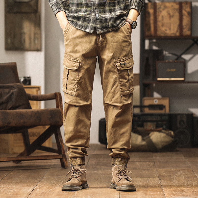 Herren Cargo-Jogginghose im Utility-Look mit Tunnelzugbund und Reißverschluss-Knöcheln Mune Fashion