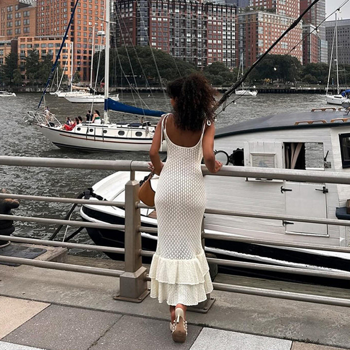 Ladies elegant summer dress with peplum