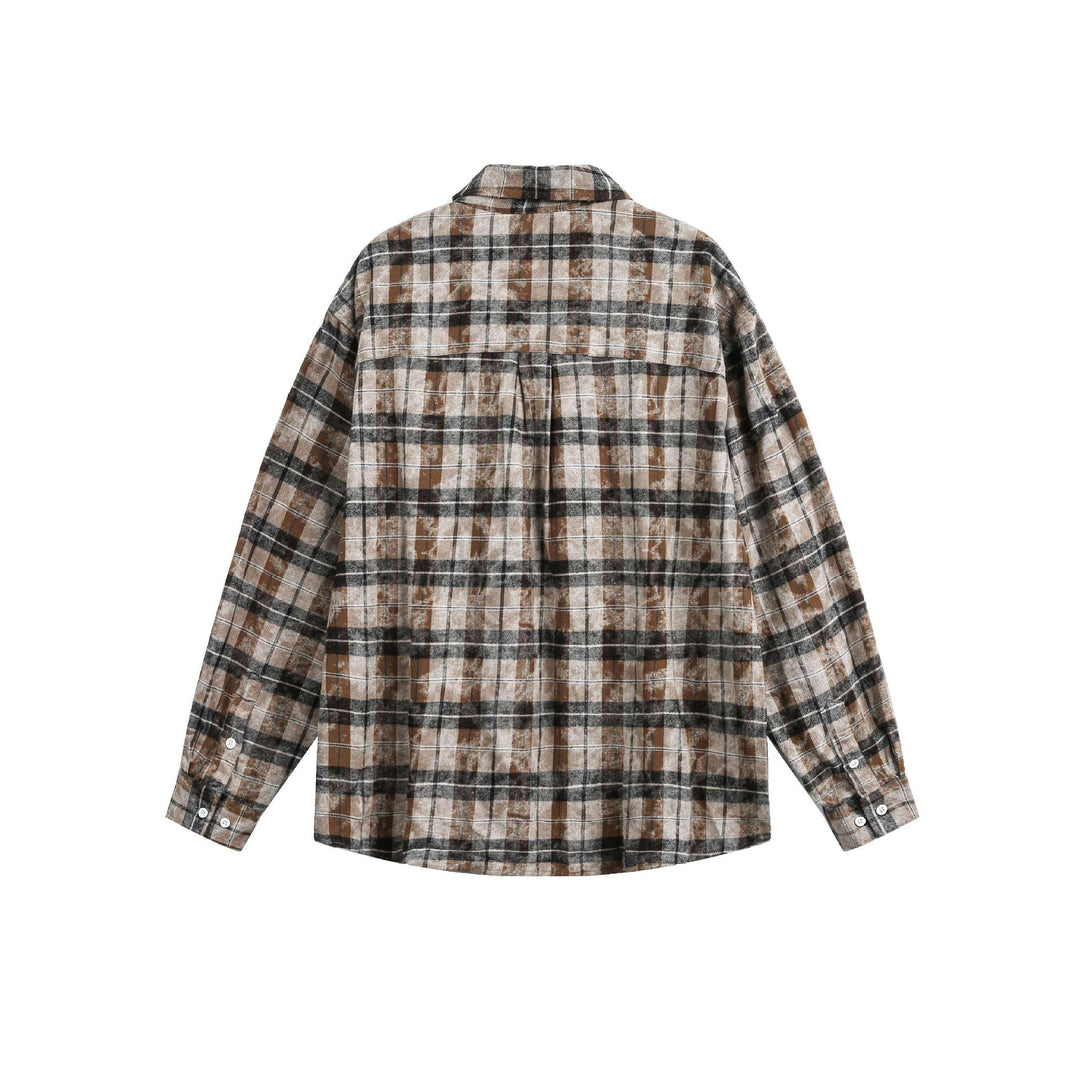 Unisex Oversized Flannel Shirt Jacket in Boxy Cut with Chest Pocket Mune Fashion