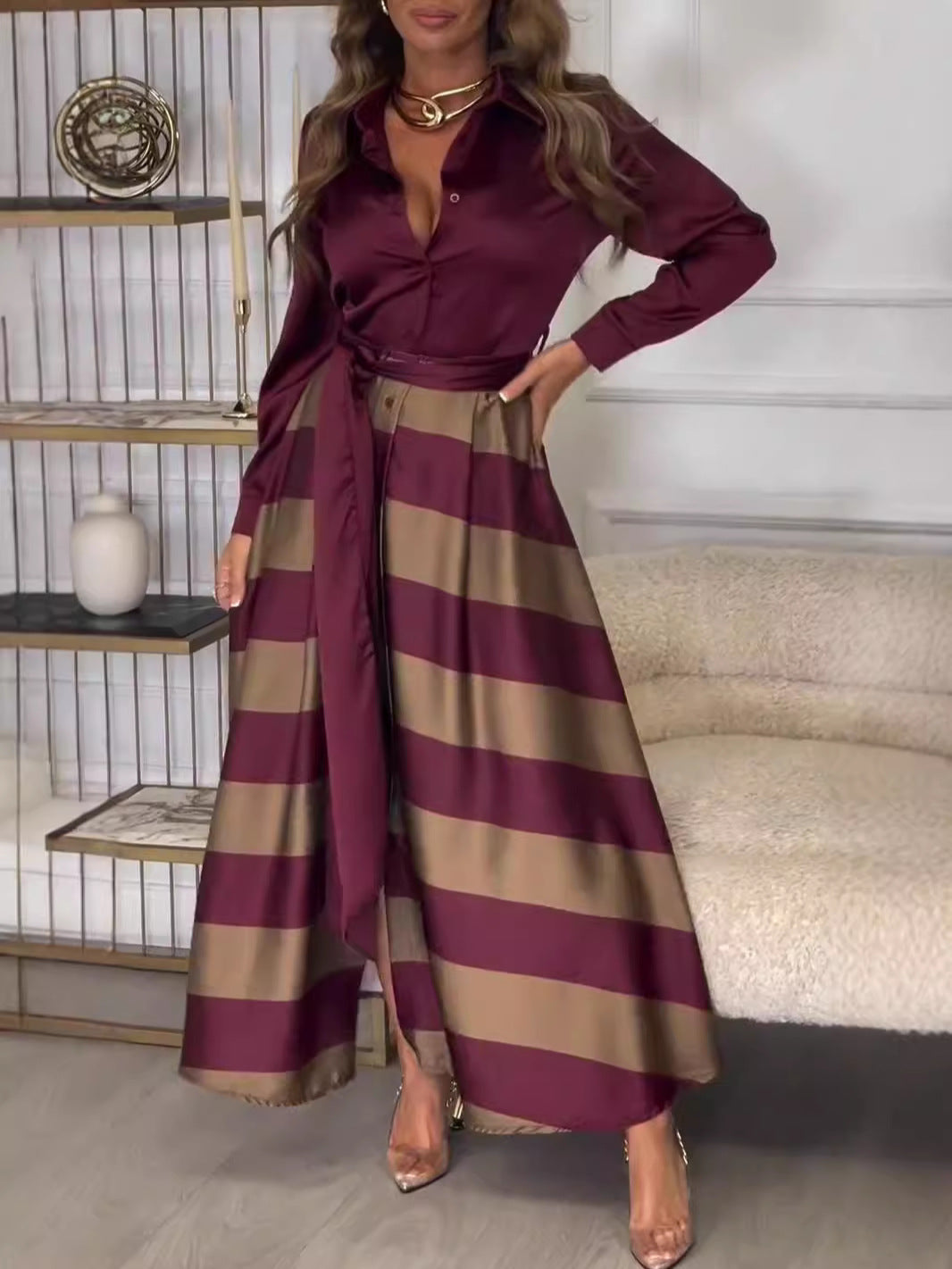 Mune | Tied Patchwork Elegant Long Dress