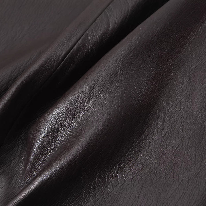 Women's Long Cut Faux Leather Midi Skirt with Straight Cut and Slim Silhouette Mune Fashion