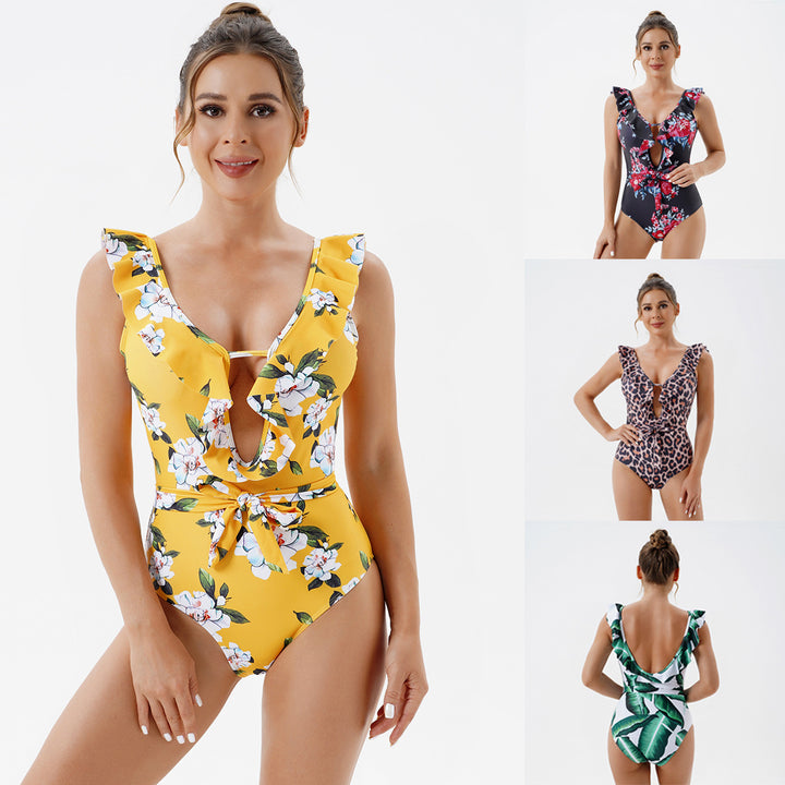 Women One-Piece Swimsuit with Playful Ruffle Design Mune Fashion