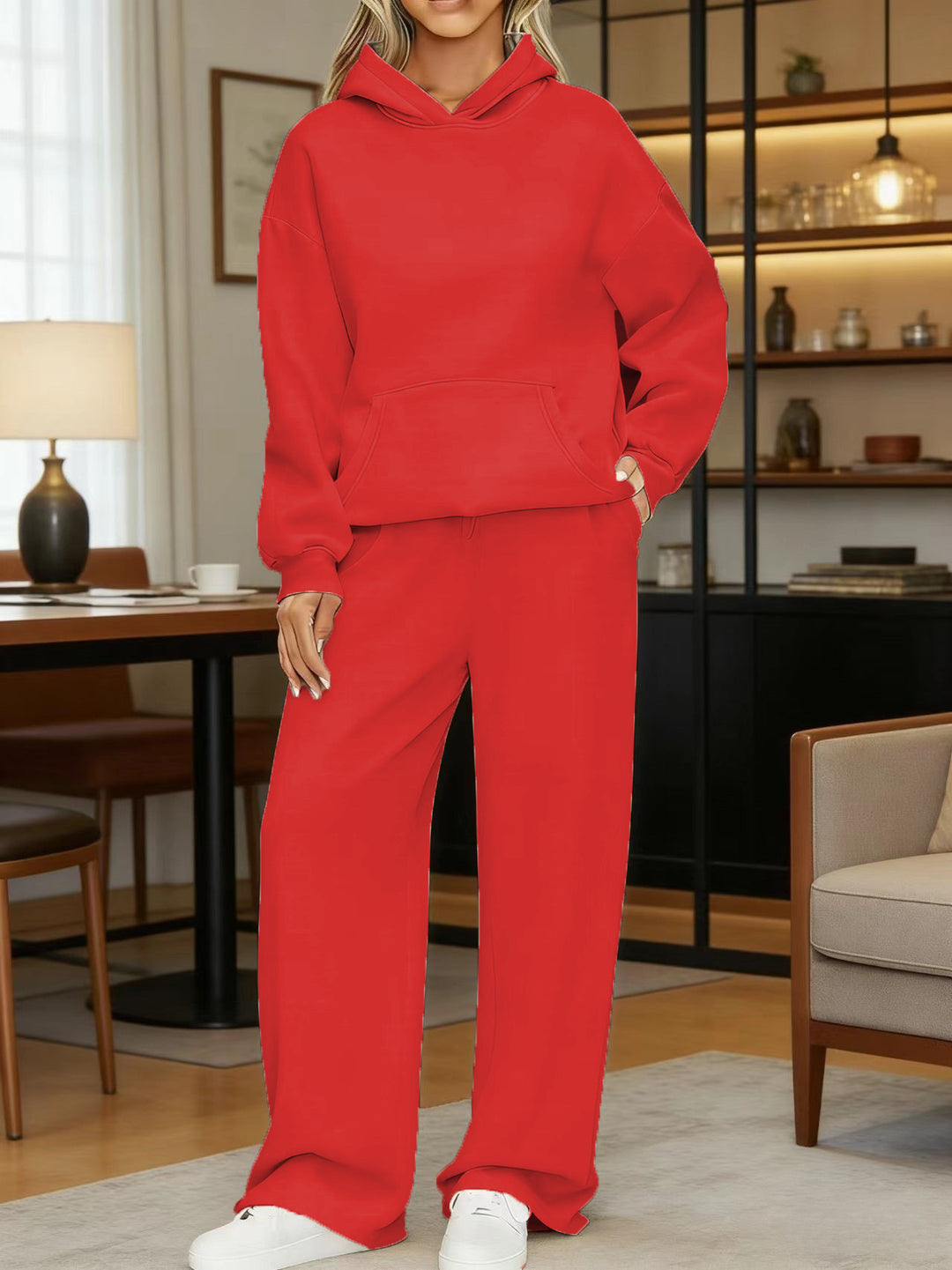 Women's cozy oversized hoodie and wide jogger pants set Mune Fashion