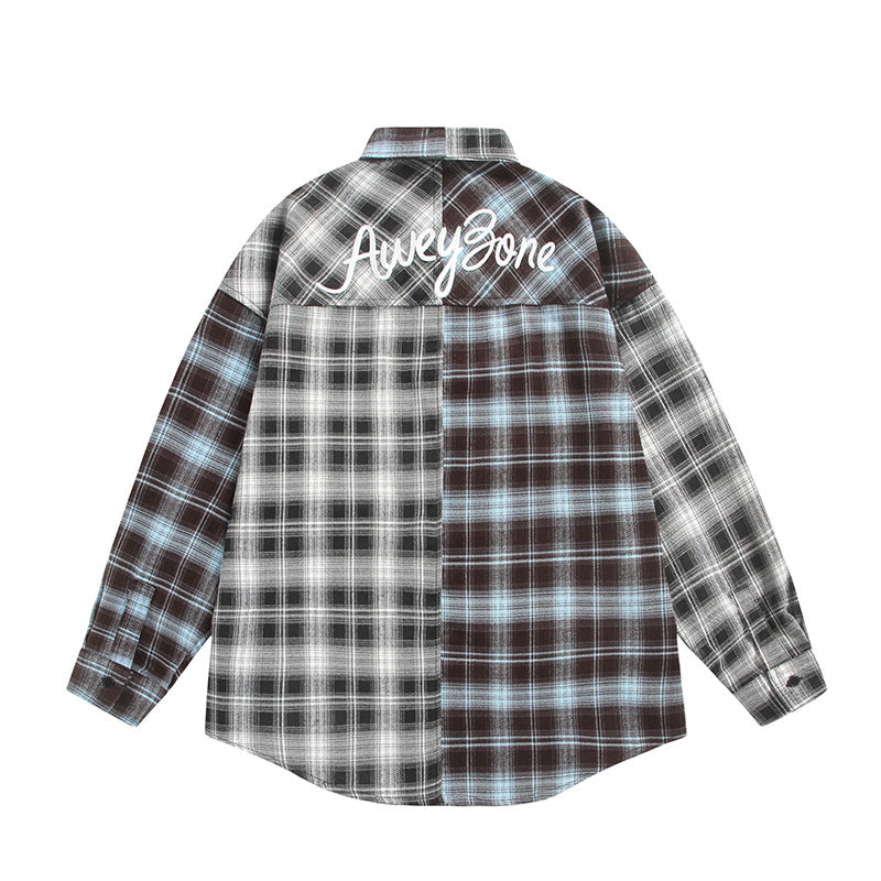 Unisex Split Check Overshirt in Shirt Jacket Style Mune Fashion