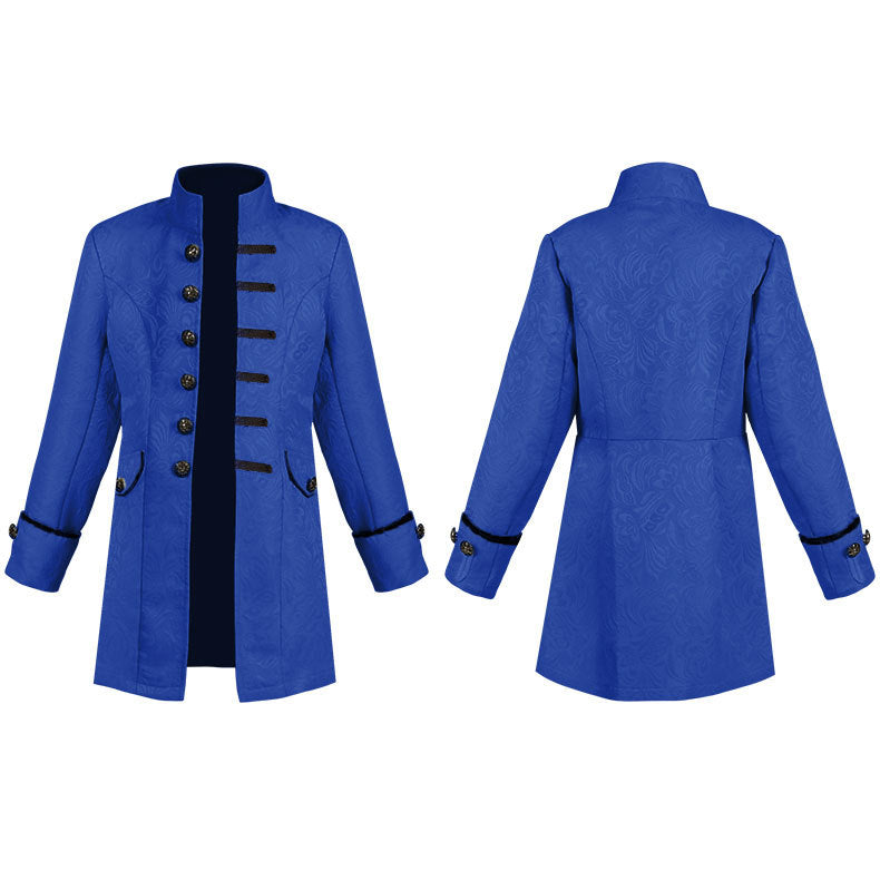Women's tailored jacquard blazer with stand-up collar and decorative button placket Mune Fashion