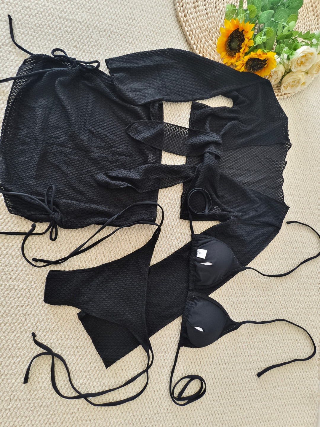 Women's bikini set with transparent wrap top and high-waisted shorts Mune Fashion