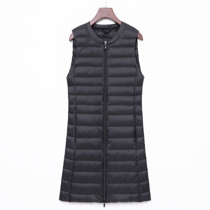 Ladies Long Quilted Thermal Vest with A-Line Silhouette Mune Fashion