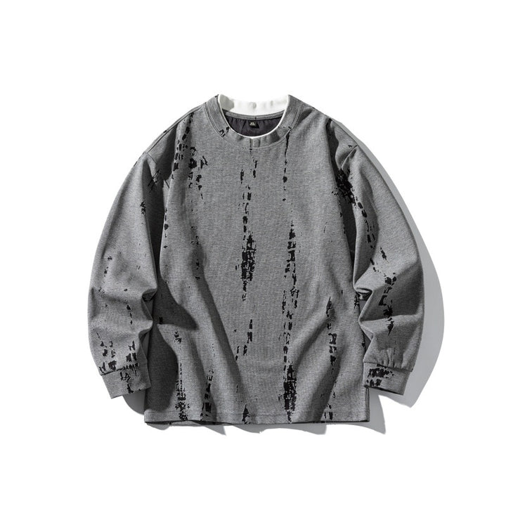 Unisex Oversize-Long Sleeve Shirt with Tie-Dye and Destroyed Effect Mune Fashion