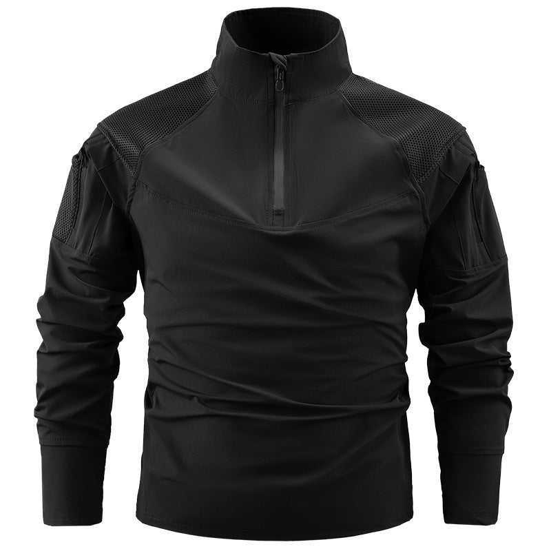 Men's functional pullover with stand-up collar