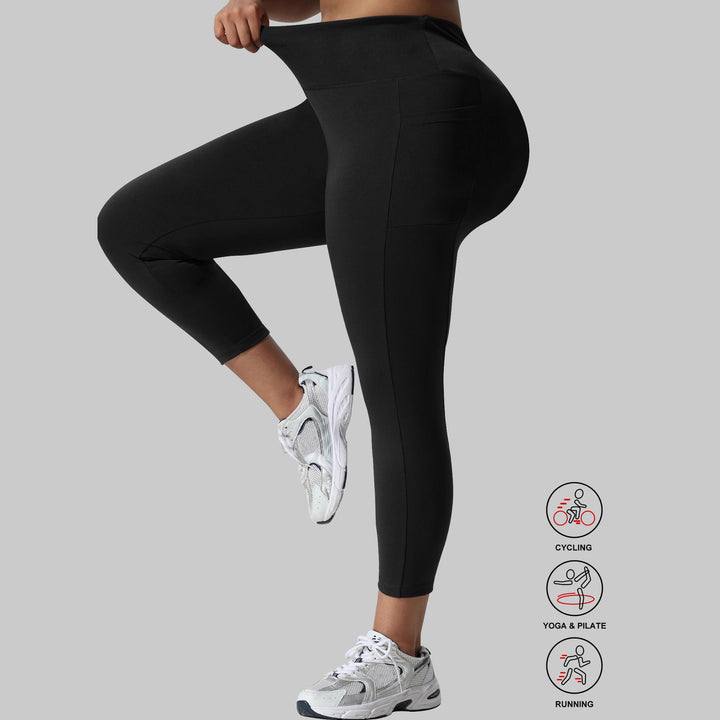 Women's capri training tights with high waistband, slim fit and side pockets Mune Fashion