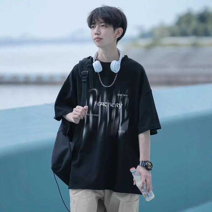 Men's Oversized T-Shirt with Creative Print Mune Fashion