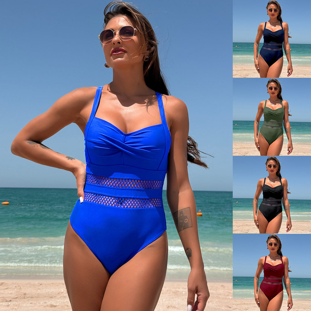 Women's One-Piece Swimsuit with Strategically Placed Mesh Details Mune Fashion