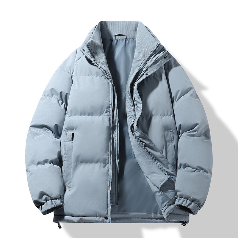 Men's Fashion Thermo-Padded Short Jacket in Boxy Cut with Ribbed Collar Mune Fashion