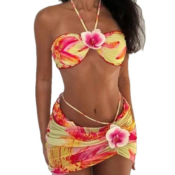 Women's bandeau bikini with decorated skirt Mune Fashion