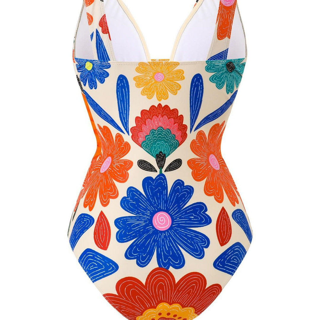 Women's Multi-Piece Swimsuit Set with Floral Patterns Mune Fashion