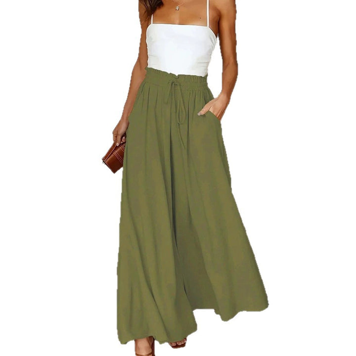 Women's flowing Palazzo pants with paperbag waist and deep side pockets Mune Fashion