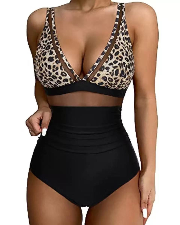 Women's High-waisted Bikini with Transparent Inserts Mune Fashion