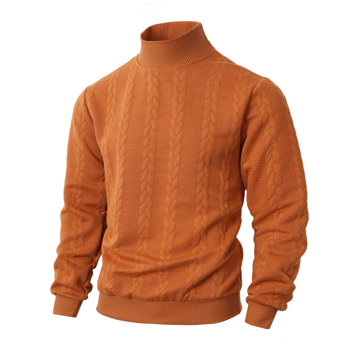 Men's High-Quality Knitted Sweater with Stand-Up Collar Mune Fashion