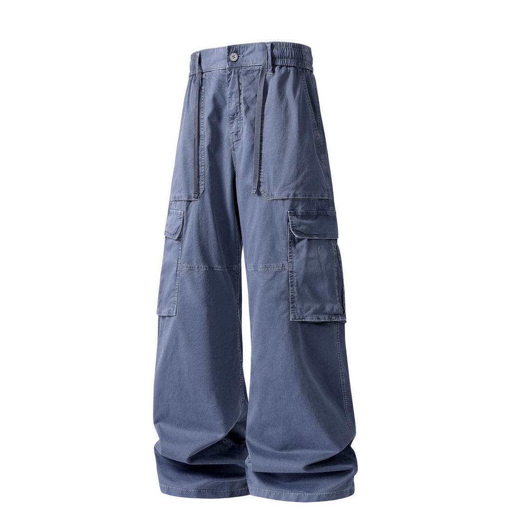 Herren Extraweite Utility-Cargo-Hose im Baggy‑Cut mit elastischem Bund und Mehrfachklappentaschen Mune Fashion